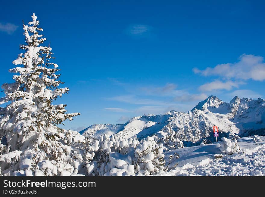 Mountains under snow. Schladming . Austria