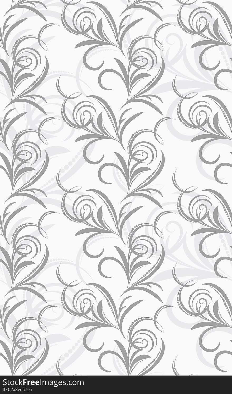 Seamless plant pattern in gray. Seamless plant pattern in gray