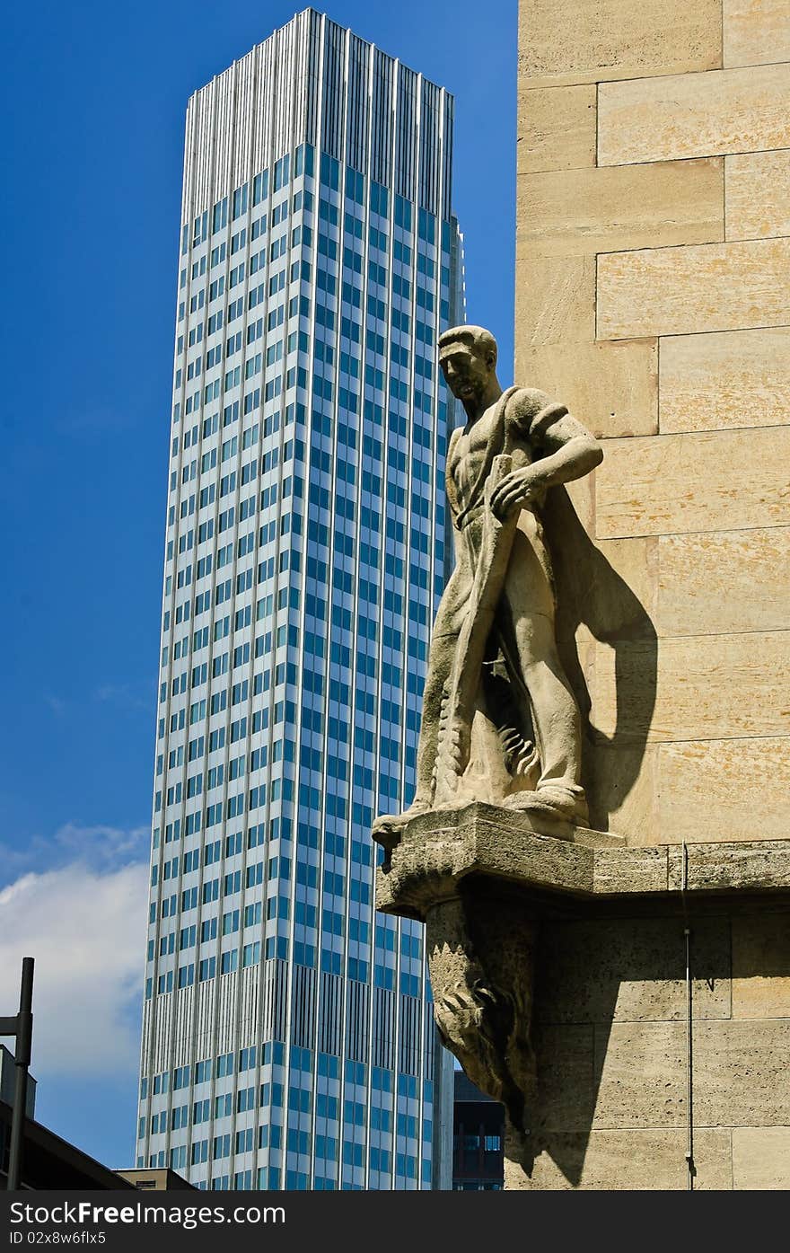 CBD skyscraper on a sunny summer day Frankfurt Germany