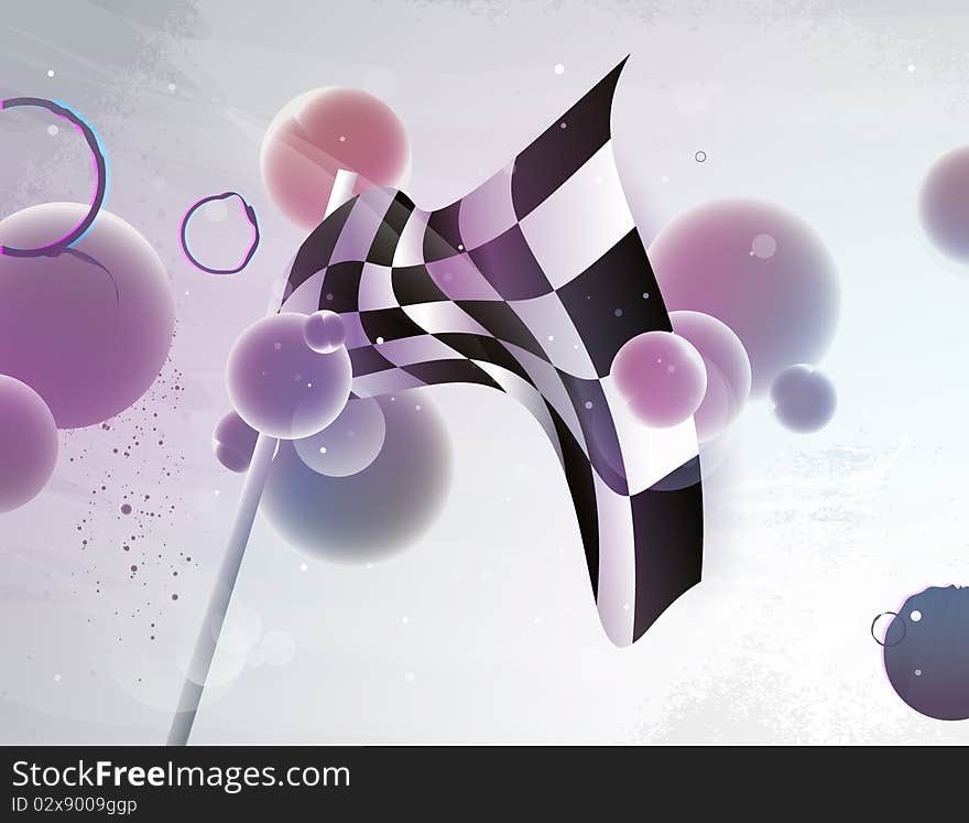 Racing flag with abstract shape