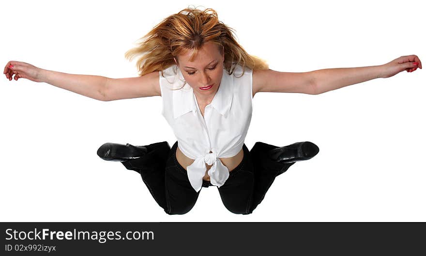 Young beautiful woman posing in the studio