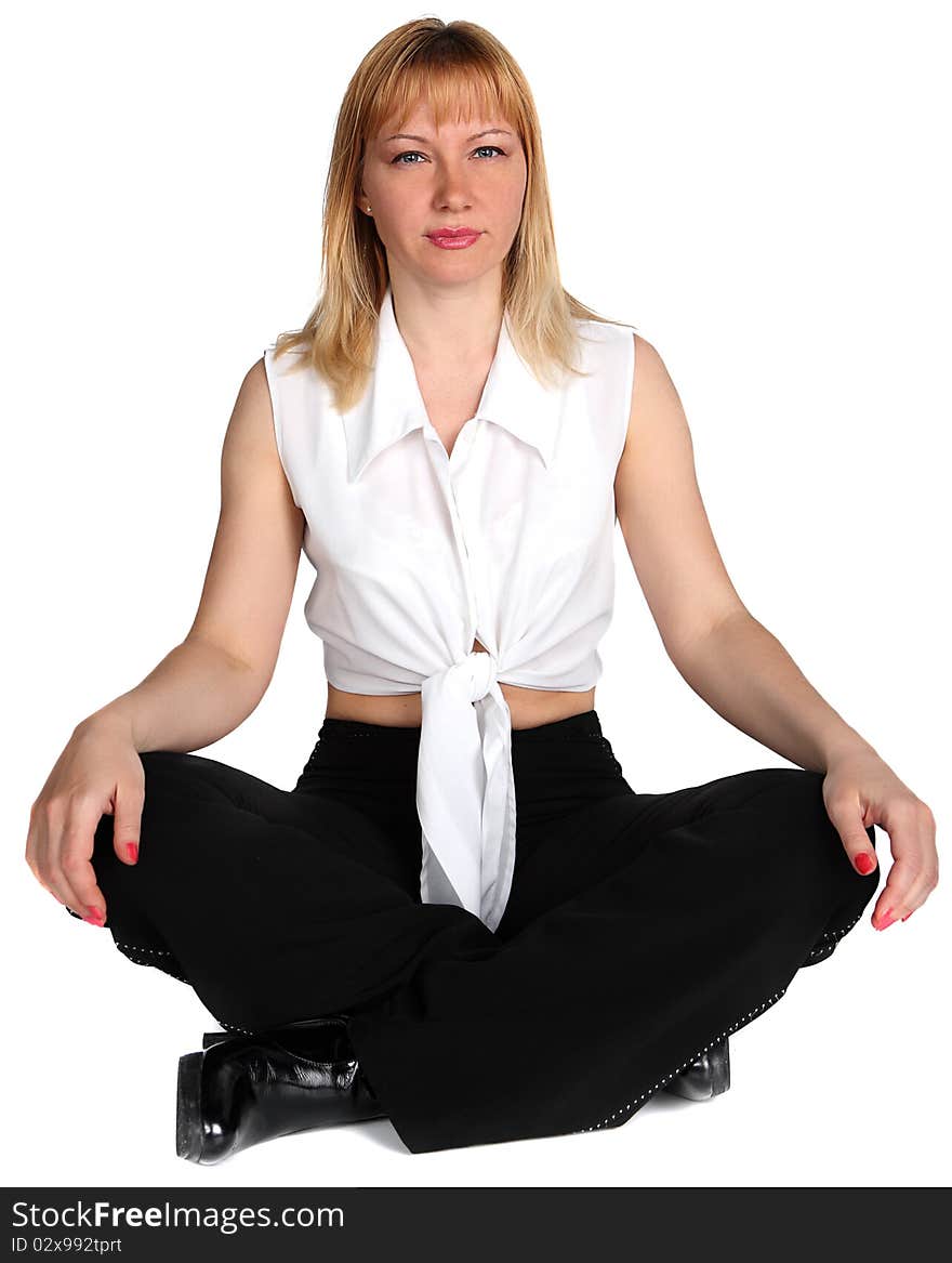 Young beautiful woman posing in the studio