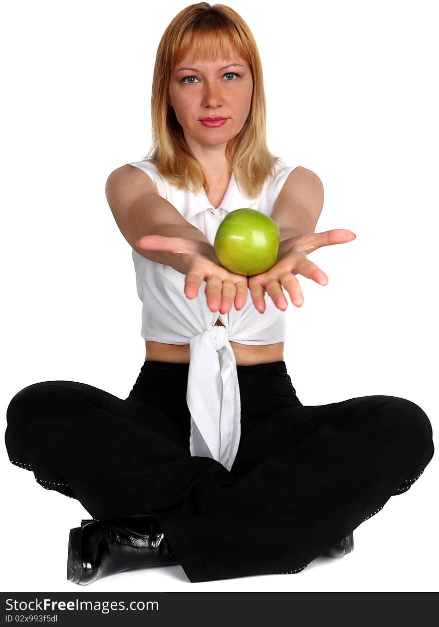 Young beautiful woman posing in the studio