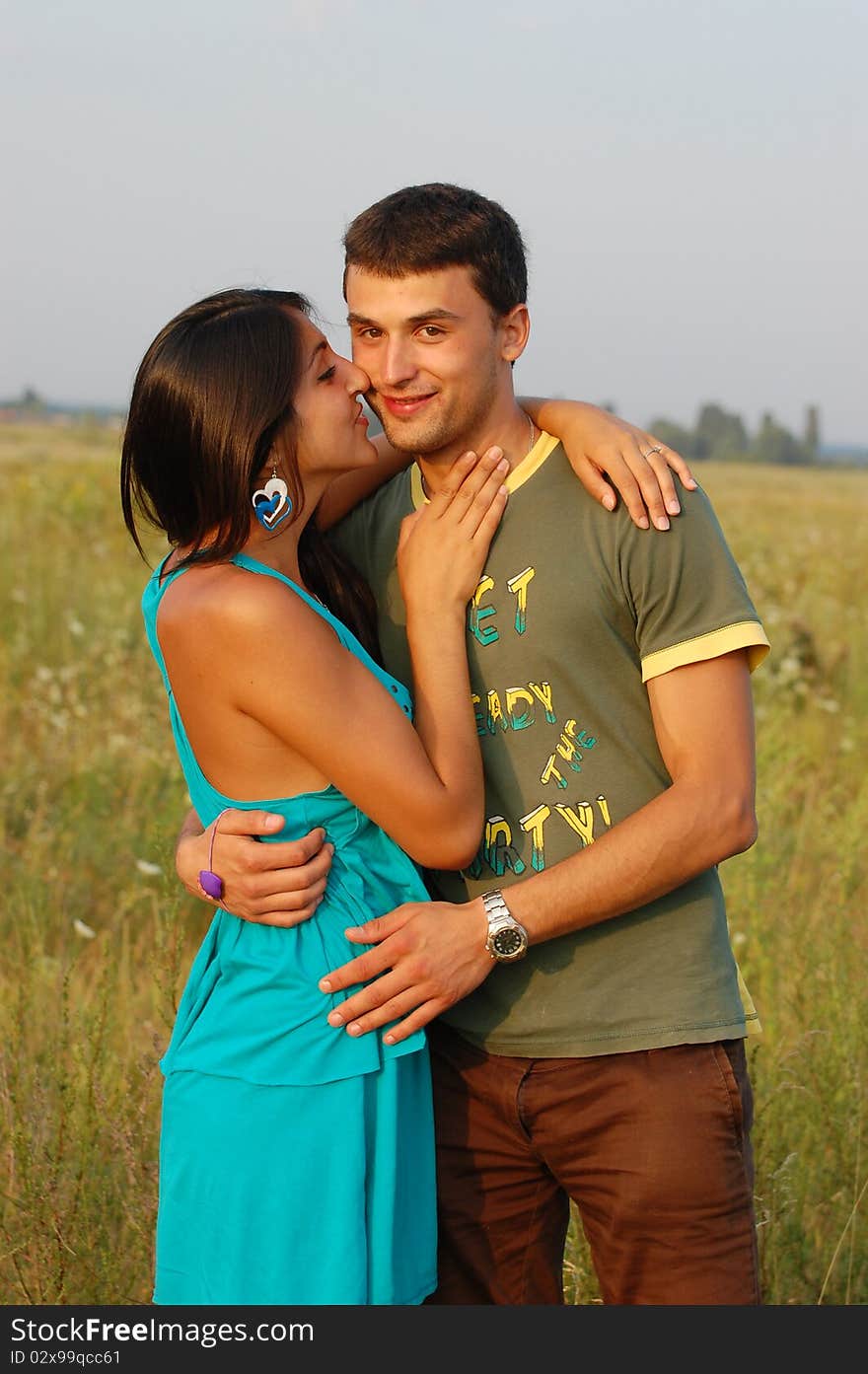 Pretty girl and handsome boy  outdoor at summer. Near Kiev,Ukraine. Pretty girl and handsome boy  outdoor at summer. Near Kiev,Ukraine