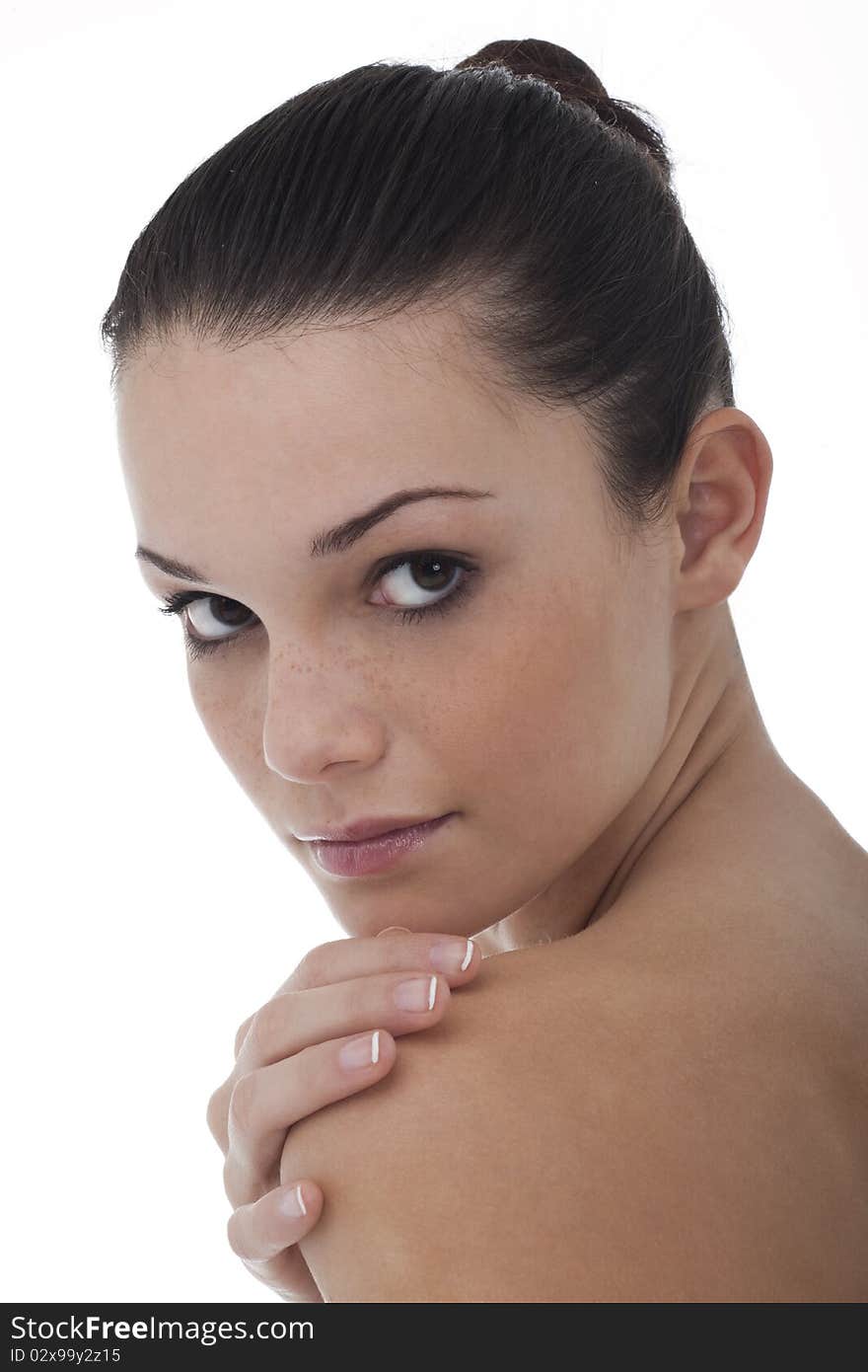 Portrait of a natural beauty on white background