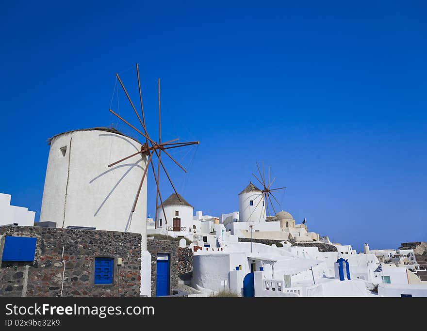 Windmill at Santorini island