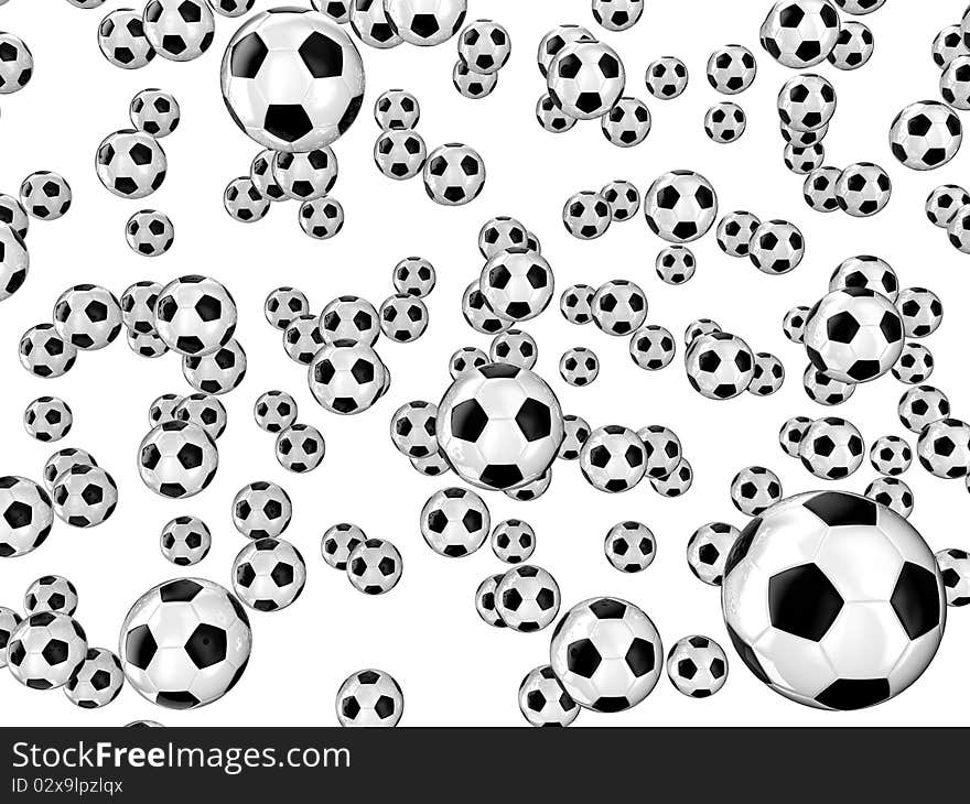 Illustration of a football balls on a white background