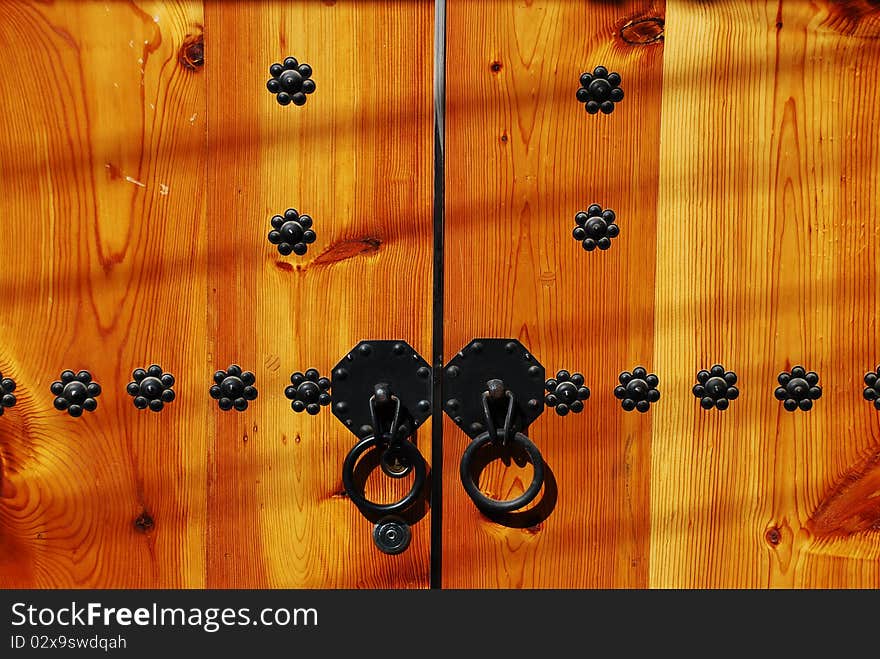 Traditional Korean wooden door knob