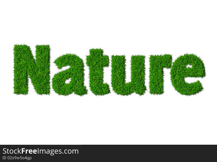 Nature grass text isolated on white