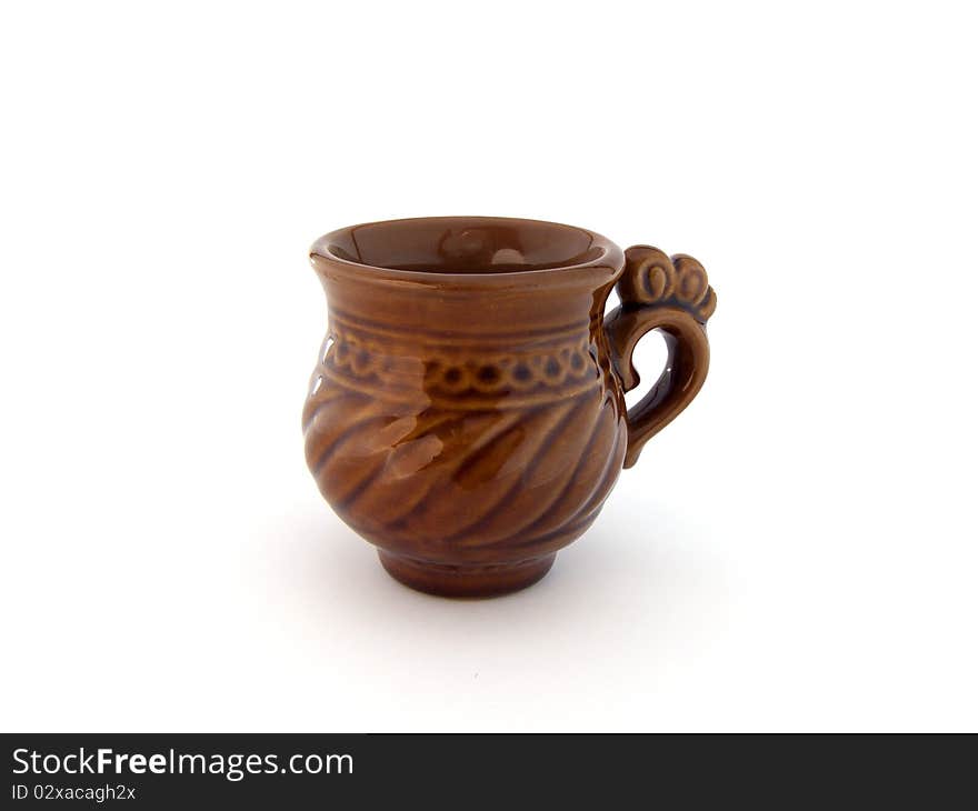 Pitcher with ornament on white background. Pitcher with ornament on white background