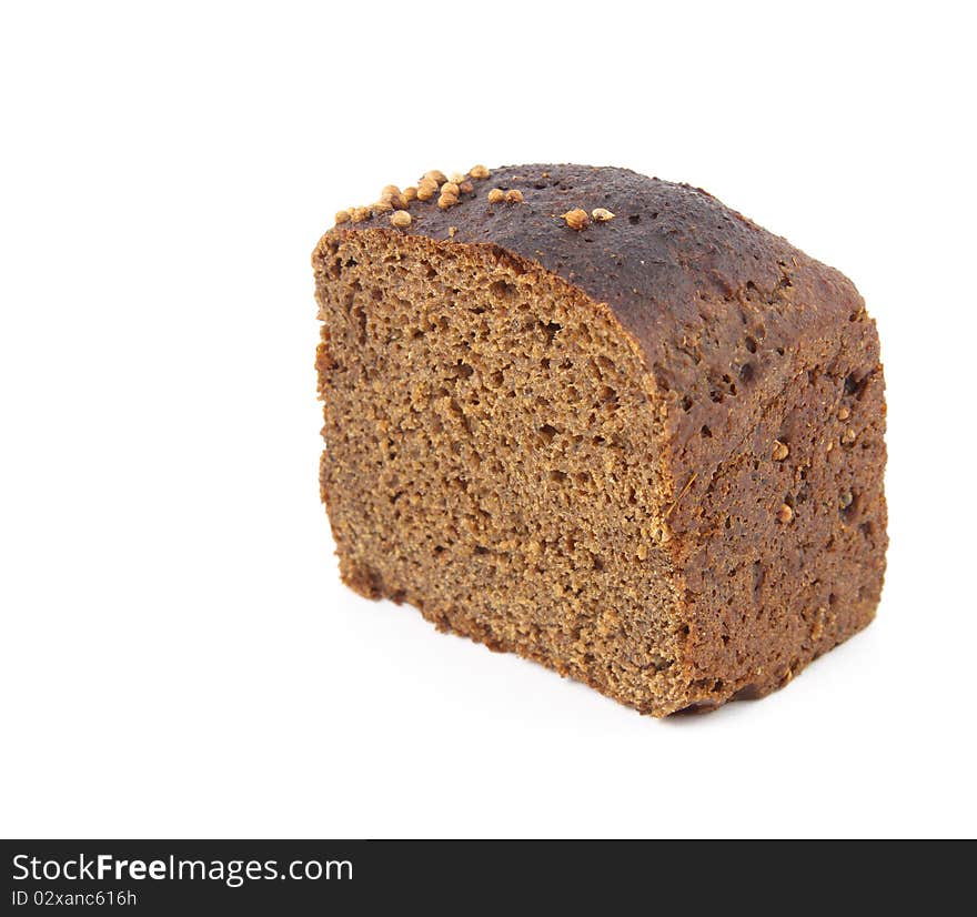 Isolated part of bread over white background