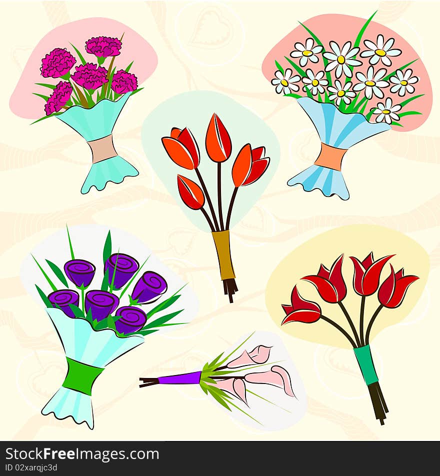 Set of flower illustration vector. Set of flower illustration vector