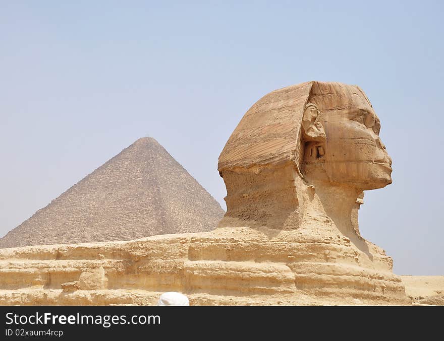 The giant pyramid Giza and Sphynx in Cairo, Egypt. The giant pyramid Giza and Sphynx in Cairo, Egypt.