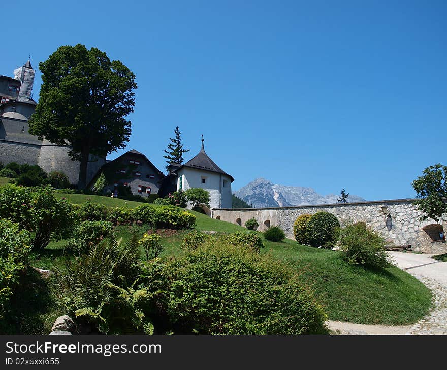 Fragment of a medieval castle in Austria Hohenwerfen. Fragment of a medieval castle in Austria Hohenwerfen