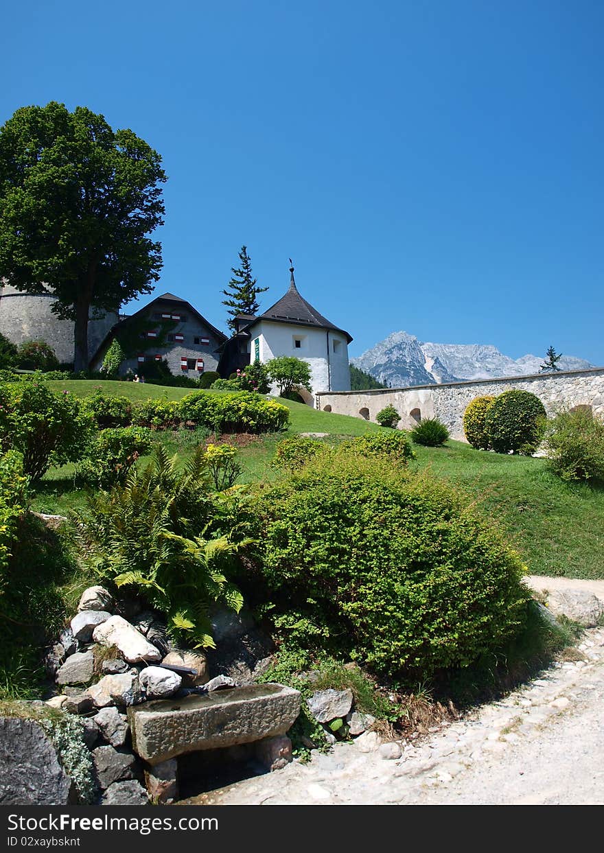 Fragment of a medieval castle in Austria Hohenwerfen. Fragment of a medieval castle in Austria Hohenwerfen