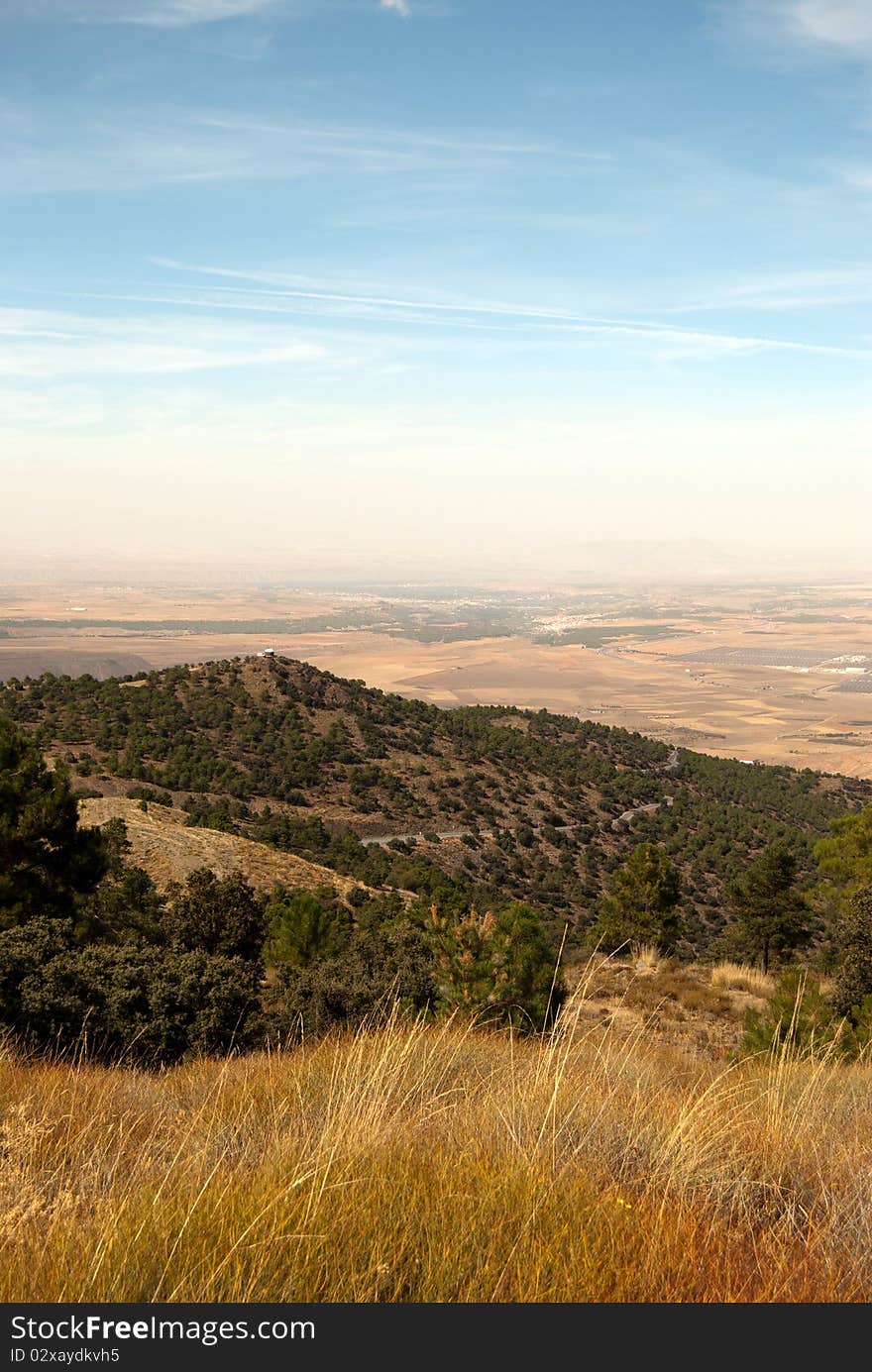 Autumn scenery of the mountains of Sierra Nevada in Granada