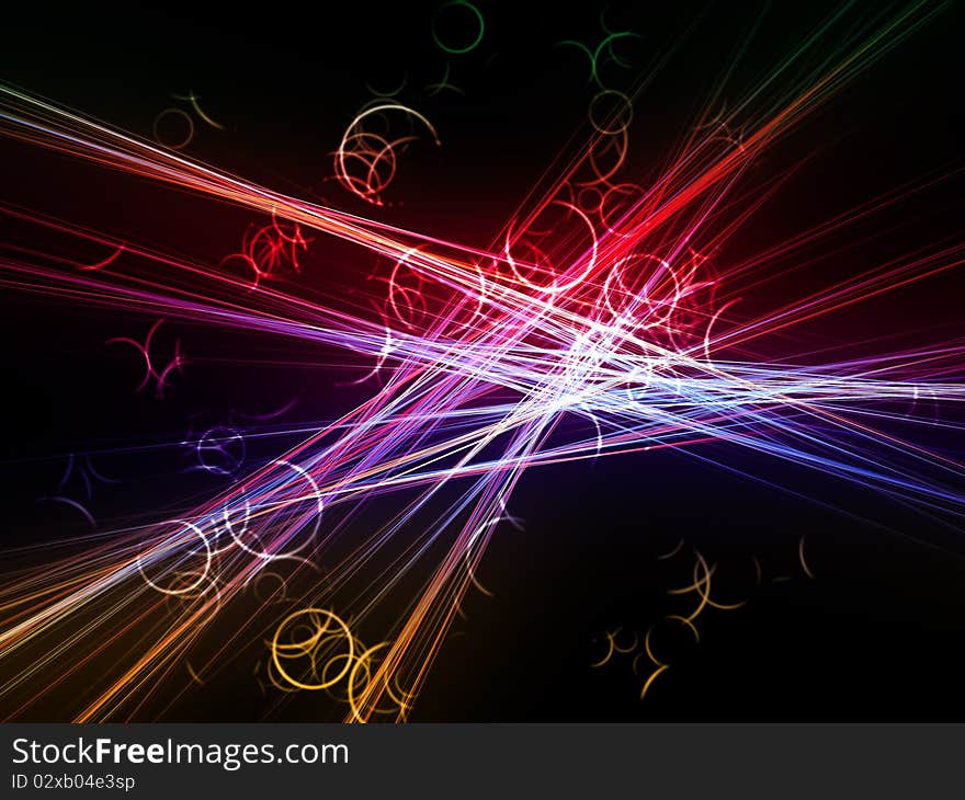 Abstract glowing figures on a colorful background. Abstract glowing figures on a colorful background