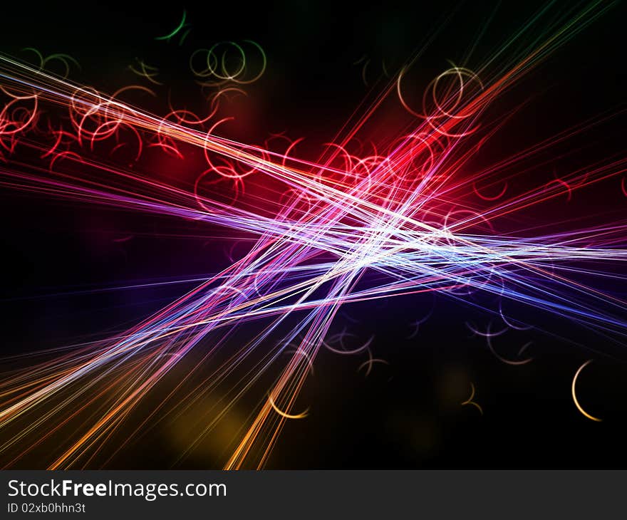 Abstract glowing figures on a colorful background. Abstract glowing figures on a colorful background