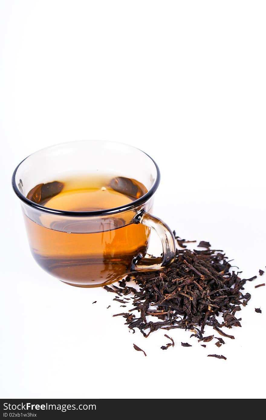 Cup of tea on white background. Cup of tea on white background