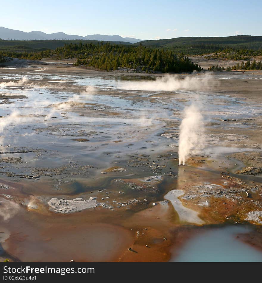 Geyser basin Norris basin yellow stone national park. Geyser basin Norris basin yellow stone national park