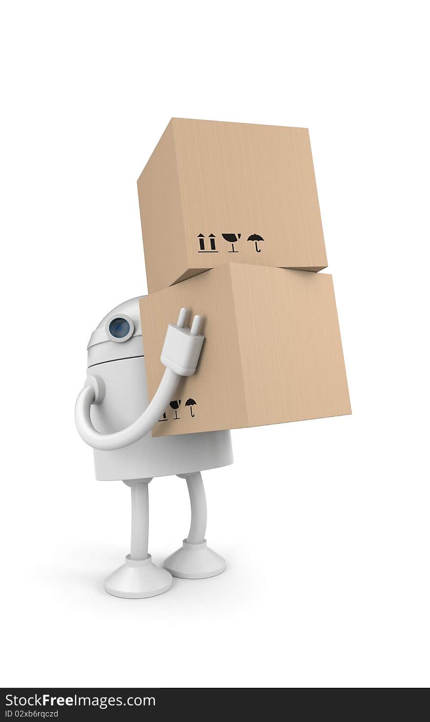 Robot With Cardboard Boxes