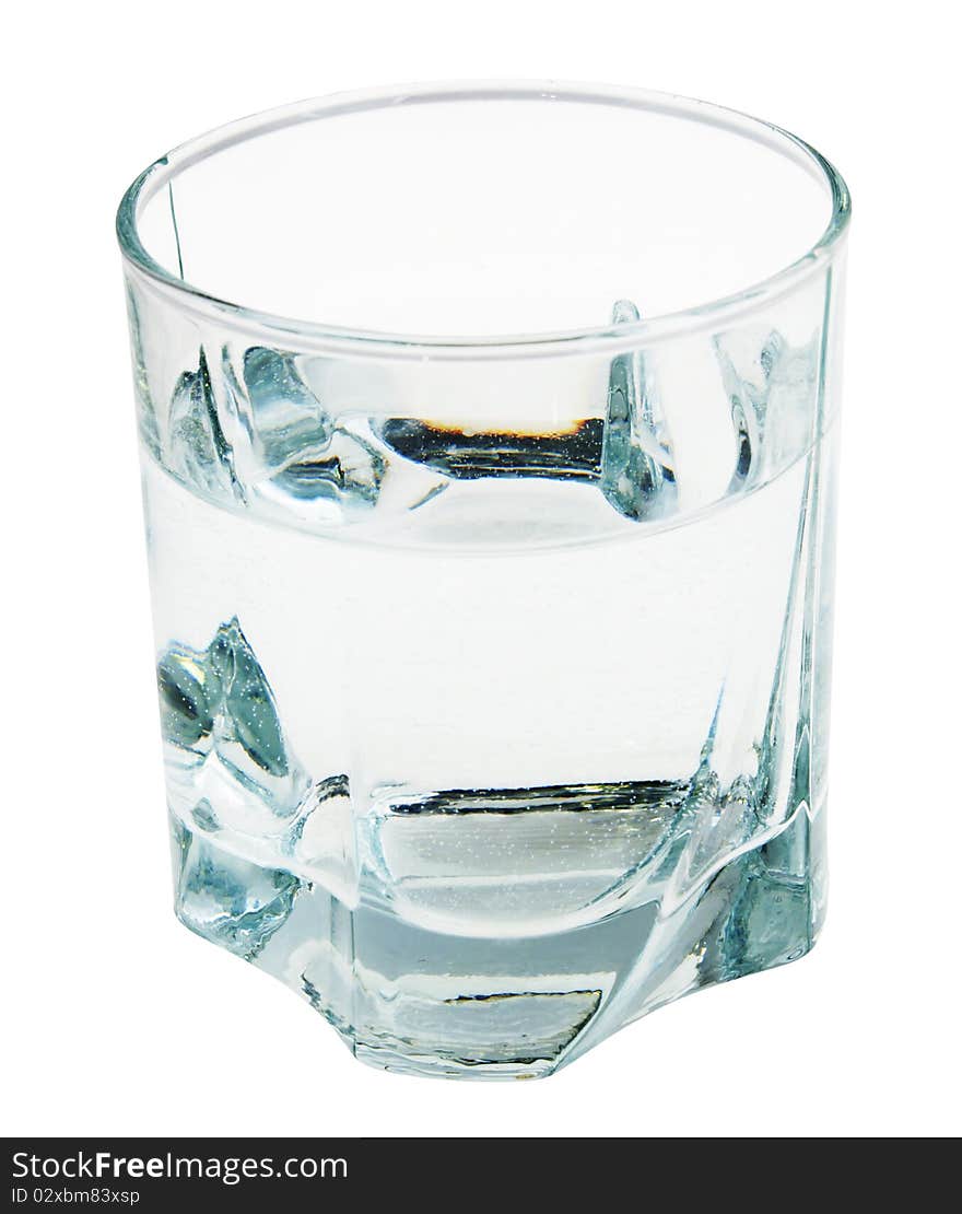 Glass filled with water isolated