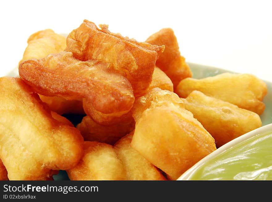 Deep-fried doughstick with local coffee