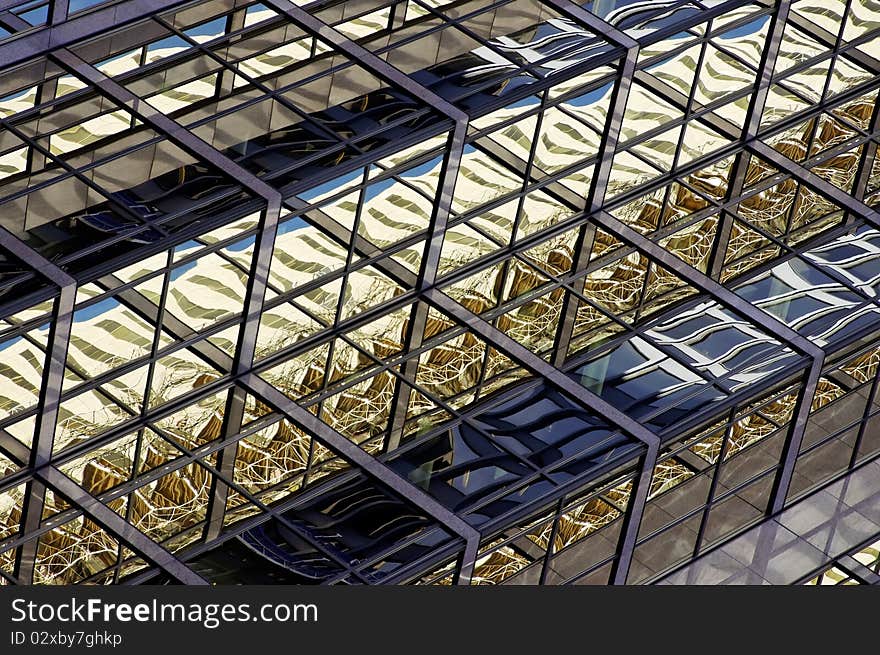 Reflections in skyscrapers windows. Downtown - business center of Toronto, Canada. Reflections in skyscrapers windows. Downtown - business center of Toronto, Canada