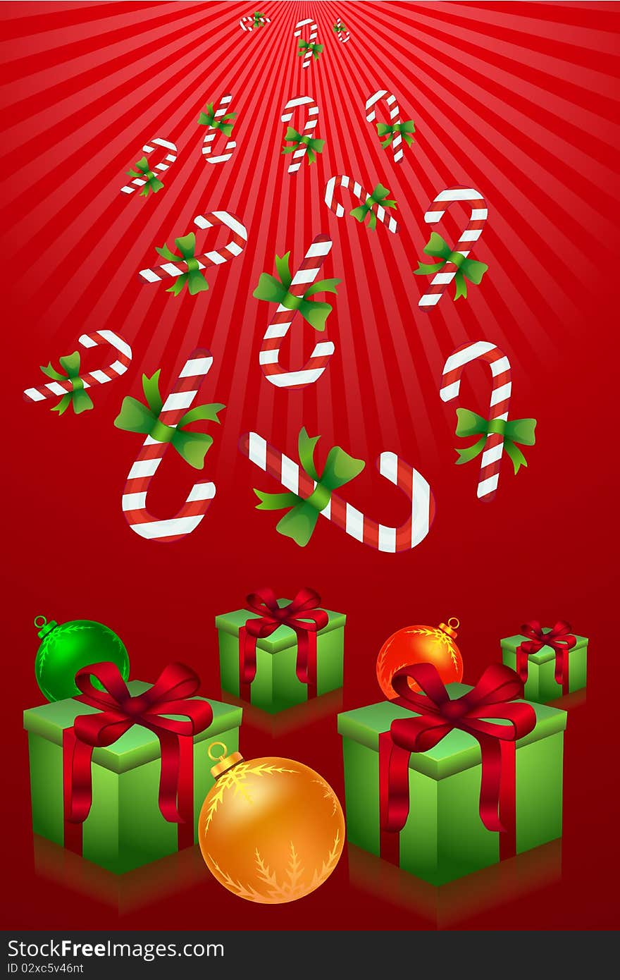 Merry christmas with gifts and candies