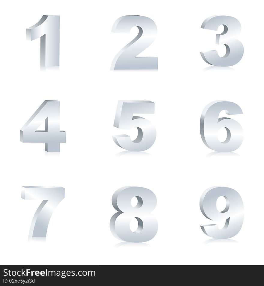 Illustration of collection of numbers on isolated background. Illustration of collection of numbers on isolated background