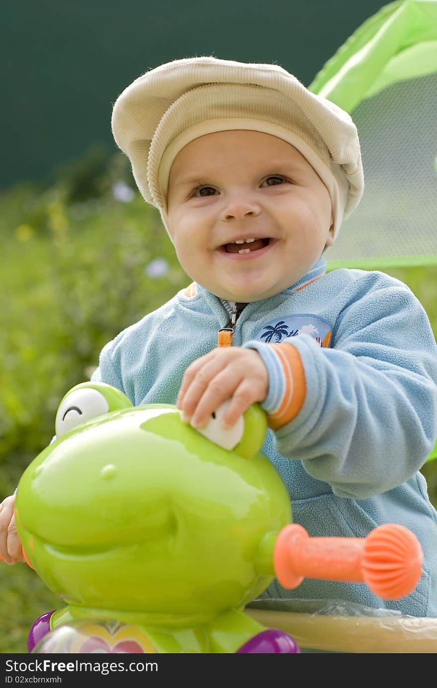 Little boy with bicycle