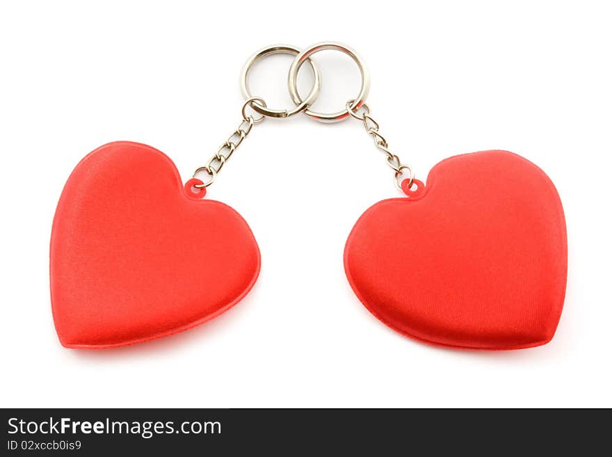 Two lovers heart on a white background. Two lovers heart on a white background.