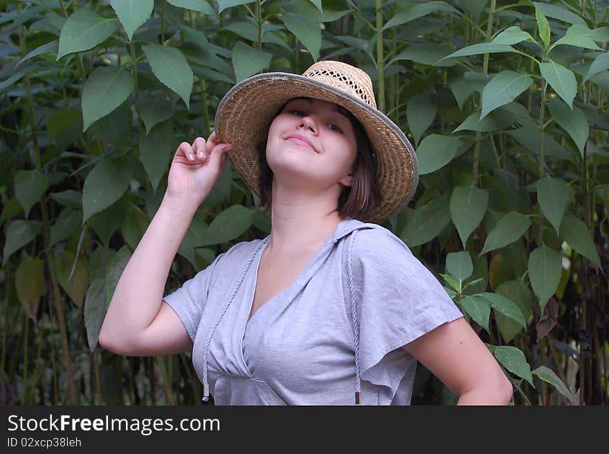 Teen girl  outdoor at summer. Near Kiev,Ukraine