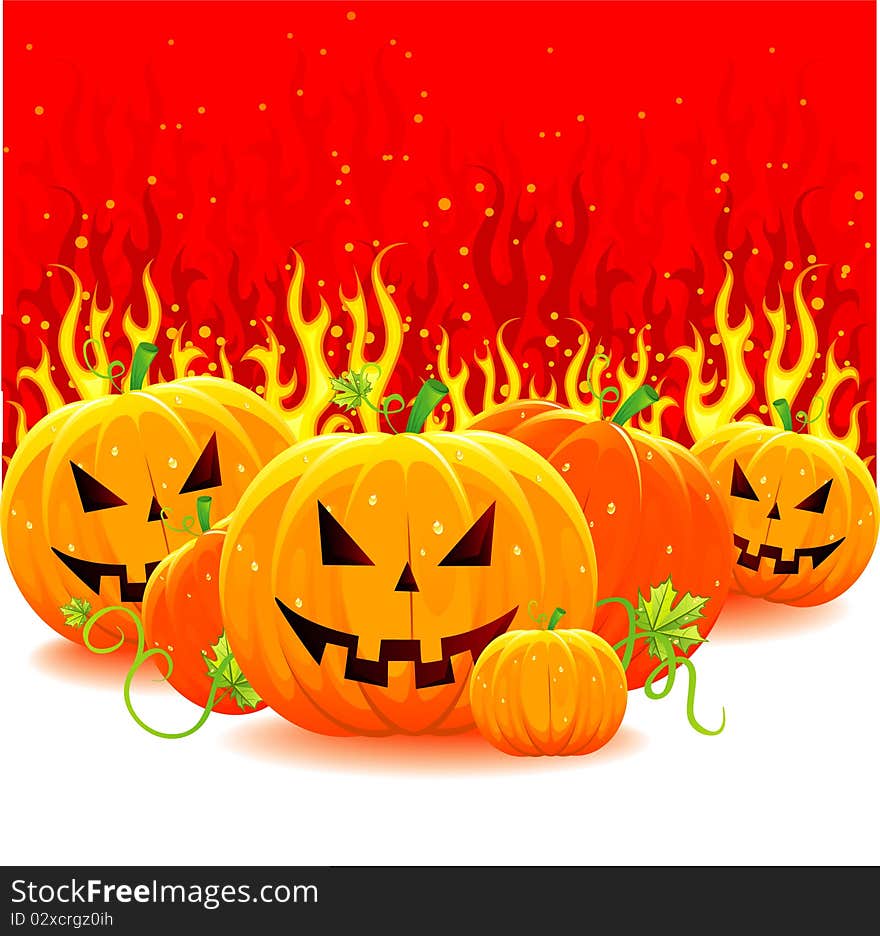 Halloween Pumpkin With Fire