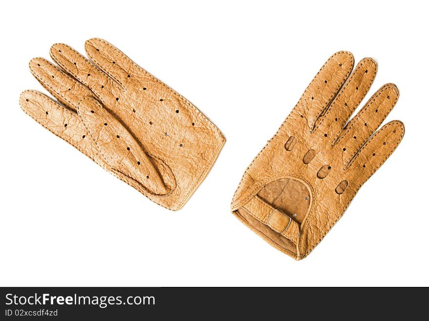 Leather sports gloves | Isolated