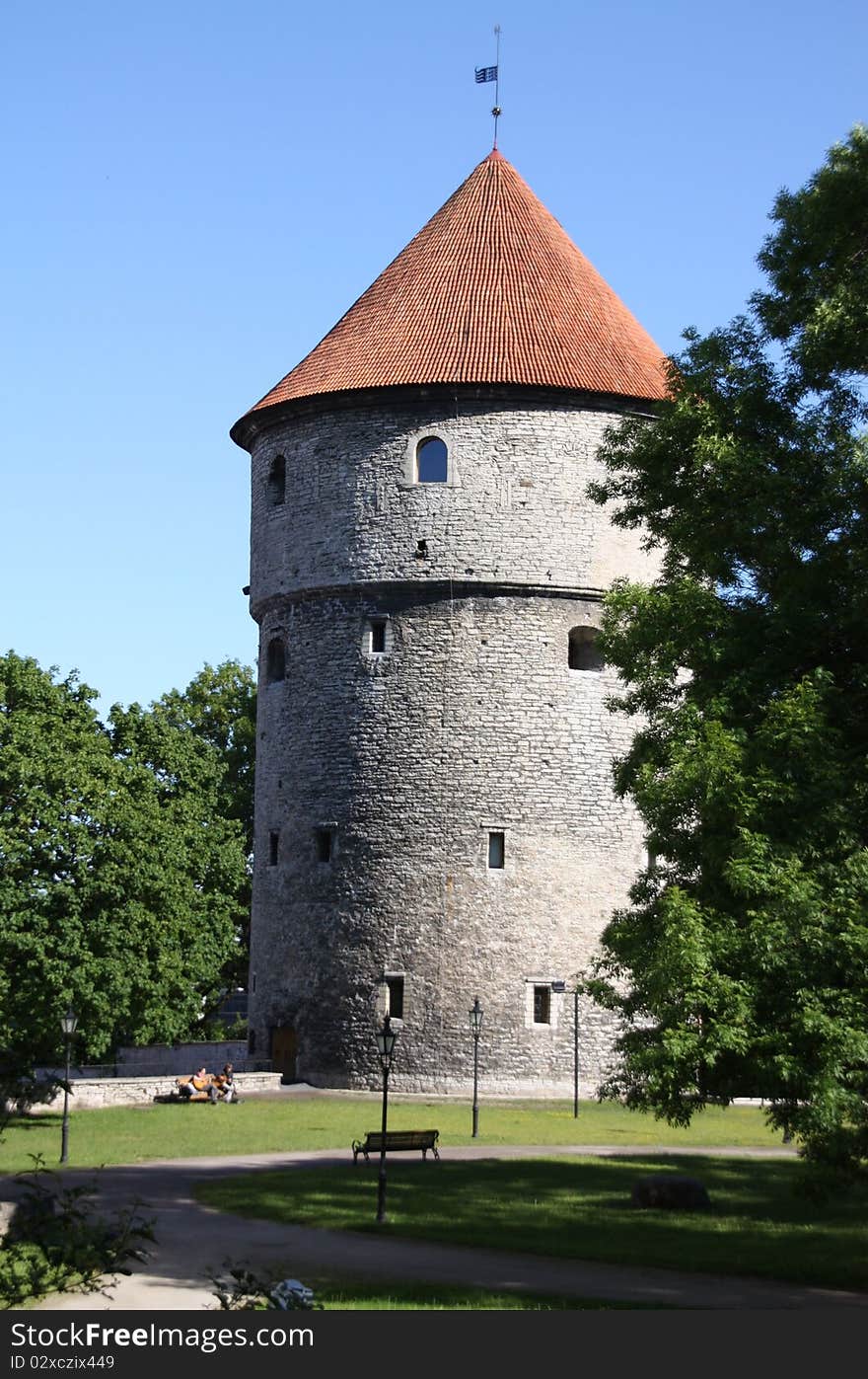 The Tower Kiek in de Koek - look in the kitchen - is one of the towers of the old city wall of Tallinn, the capital of Estonia. The Tower Kiek in de Koek - look in the kitchen - is one of the towers of the old city wall of Tallinn, the capital of Estonia