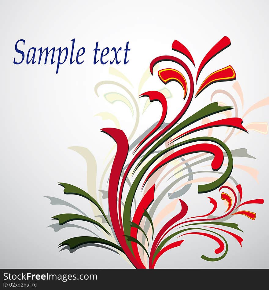 Abstract floral background with the text