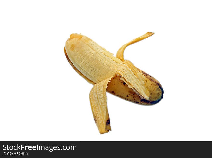 Isolated of Ripe yellow bananas