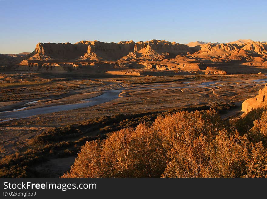 Clay forest at sunset, Zanda,Tibet,China