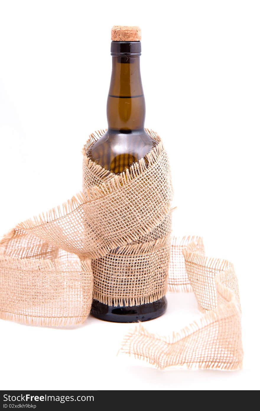 Bottle of dessert wine isolated on a white background. Bottle of dessert wine isolated on a white background