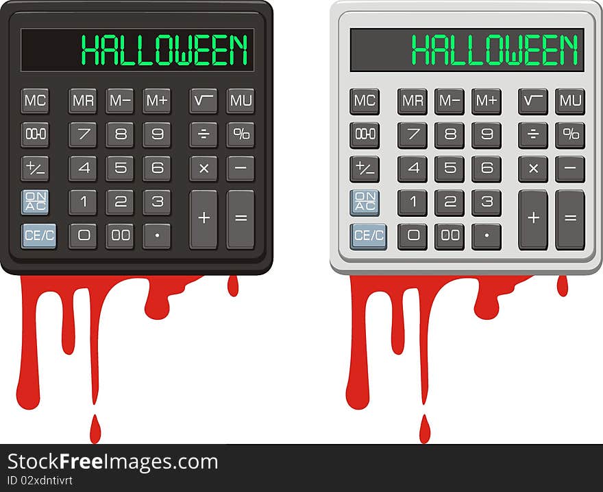 Halloween. Calculator and blood.