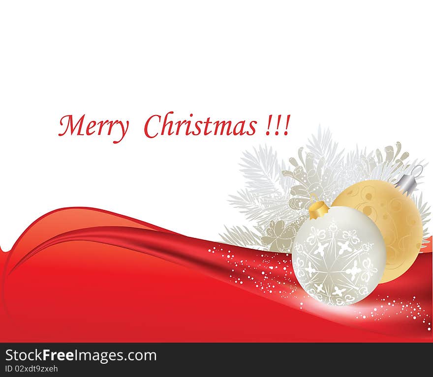 Christmas background with baubles and pine branches. Christmas background with baubles and pine branches.