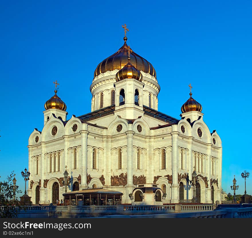 Cathedral of the Christ our Savior at sunset. Cathedral of the Christ our Savior at sunset