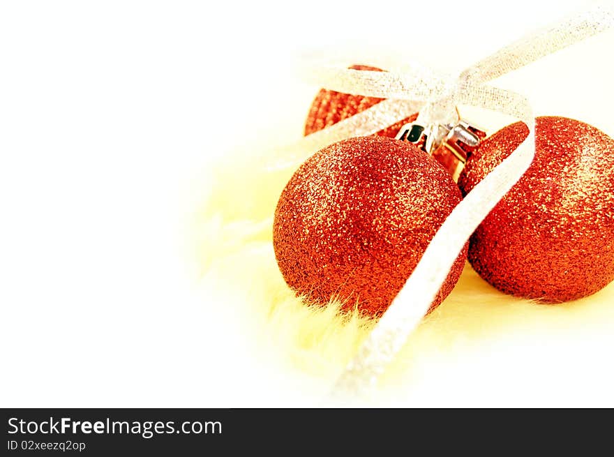 Red balls on a white background. Red balls on a white background