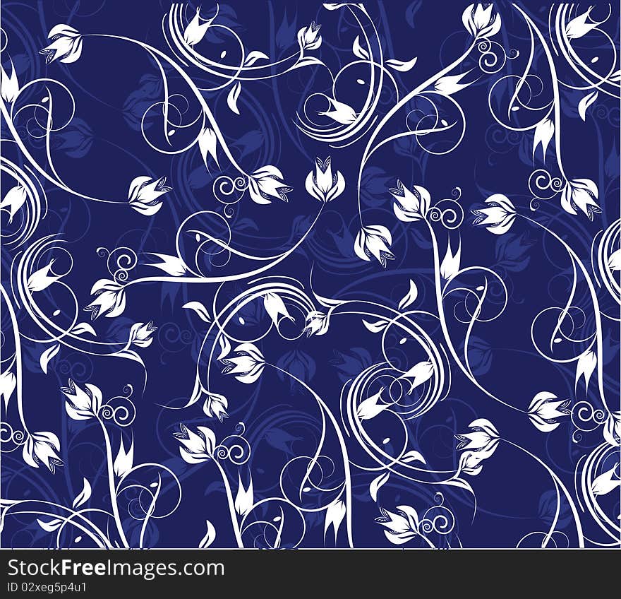 White flowers decoration isolated on blue background