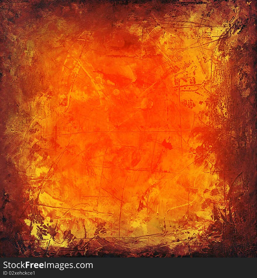 Background grunge in orange and brown colors