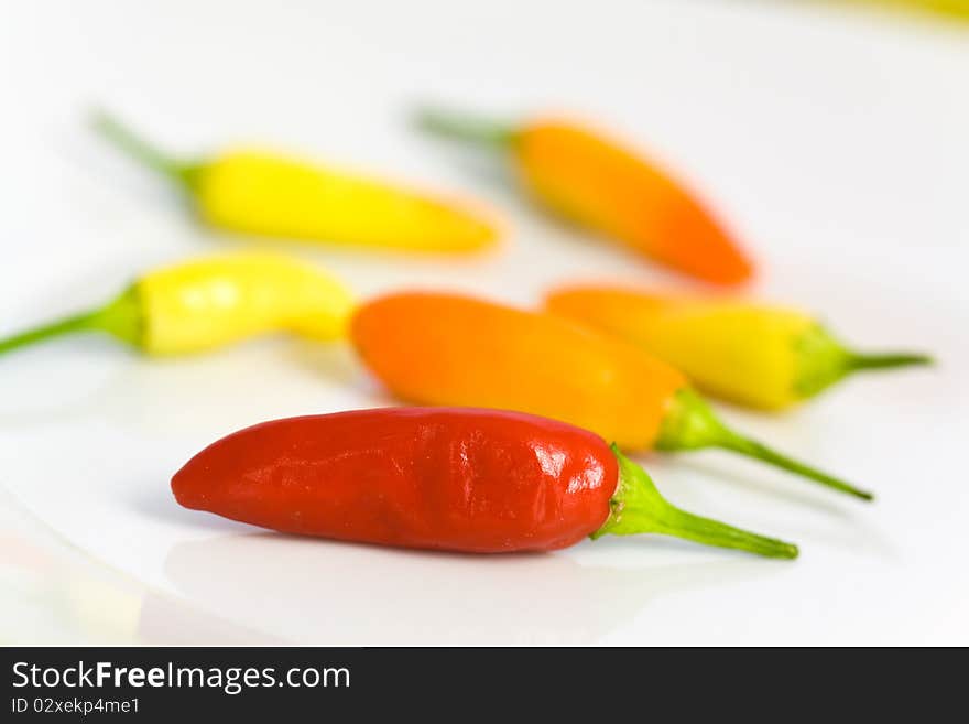 Chilli Pepper On A Table , Close Up