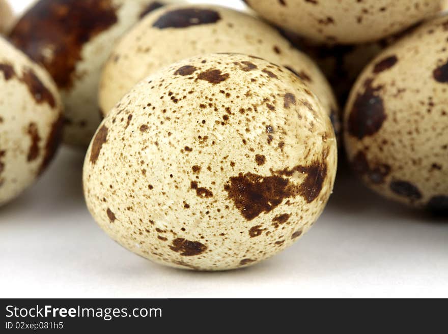 Quail eggs isolated on the white