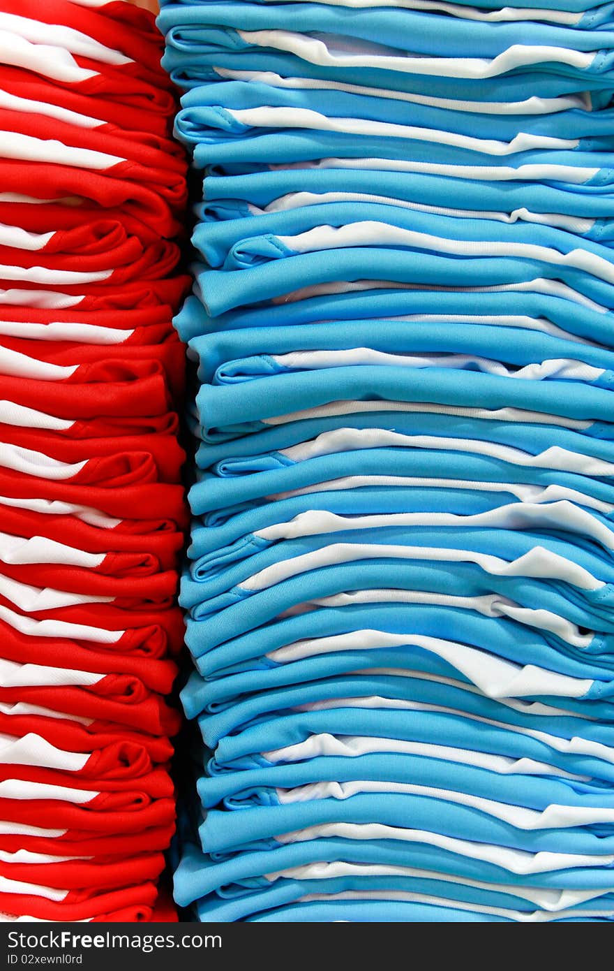 Stacks of T-shirts