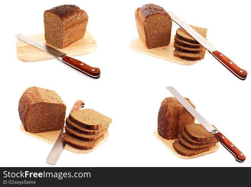 Sliced bread isolated on white background